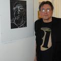 Autor a jeho autoportrét - kresba naslepo