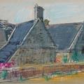 Domky v Camaret - 1969, pastel 33 x 50 cm