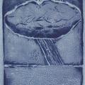 Oblak a déšť - 2013, vernis mou, suchá jehla, mezzotinta, 10,7 x 8,5 cm