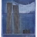 Sloupy na pobřeží II. - 2016, vernis mou, mezzotinta, 19,8 x 14,5 cm 