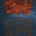 Červený oblak IV. - 2017, akryl a olej na plátně 100 x 100 cm