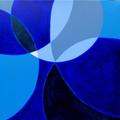 Modrá kompozice - 2020, akryl 40x40 cm