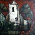 Marie Szemes Hlavinková - Šamorínský kostel, 1961, olej