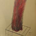 Jiří Vlach - Pálení žáhy, pastel a tužka, 42x29,7
