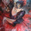 Flamenco, 2015, akryl na plátně 60 x 60
