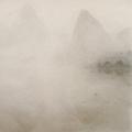 Ostrovy v oblacích - Detian - 2009, grafit na papíře 55x55 cm